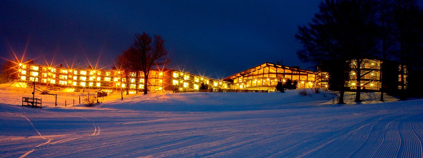 Lakeview Hotel Exterior from the Summit Mountain Ski Slopes