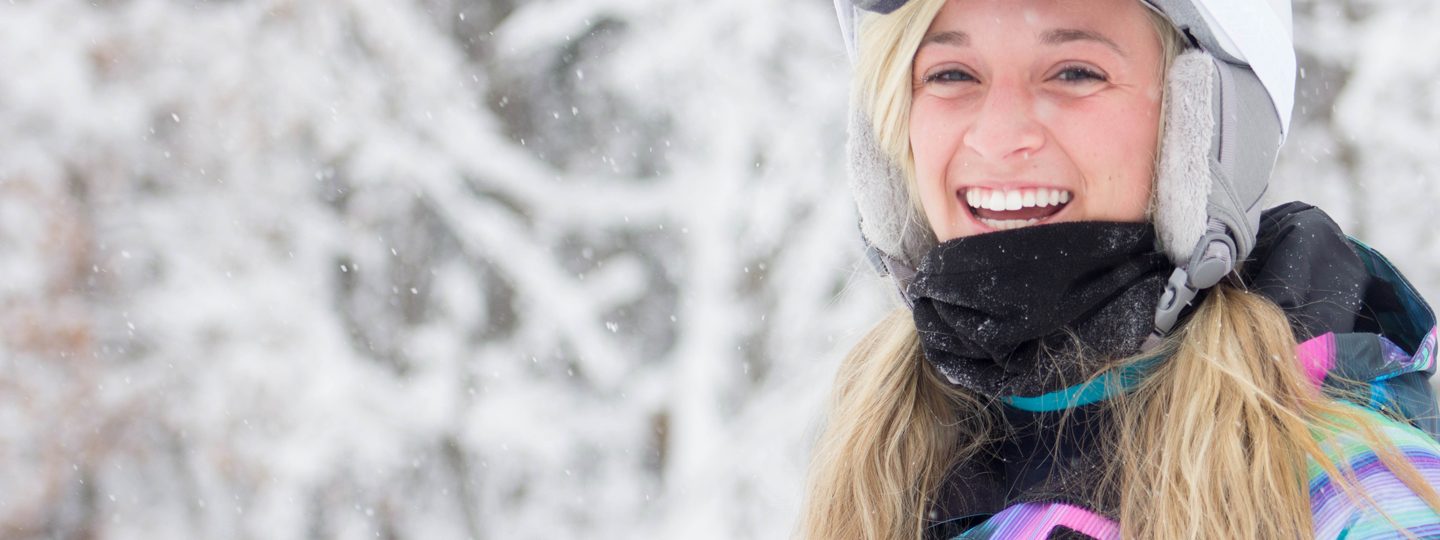 Girl Snowboarder smiling