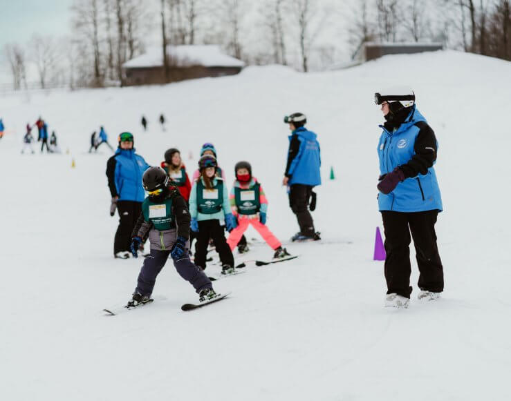 Shanty Creek Ski Instructors with Children's Group Lesson at the Magic Carpet