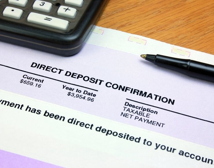 direct deposit confirmation note